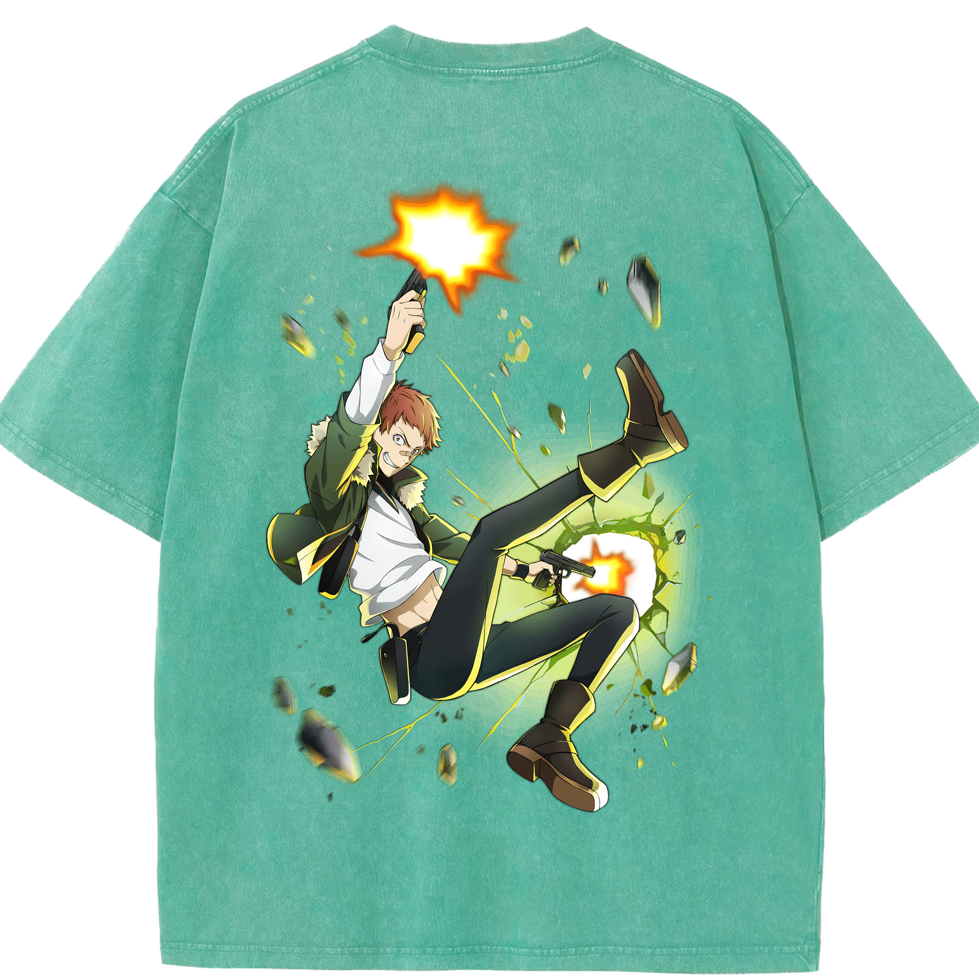 （画像用） 文豪ストレイドッグス Bungo Stray Dogs 綿100% ヴィンテージ風 半袖Tシャツ（背面プリント）